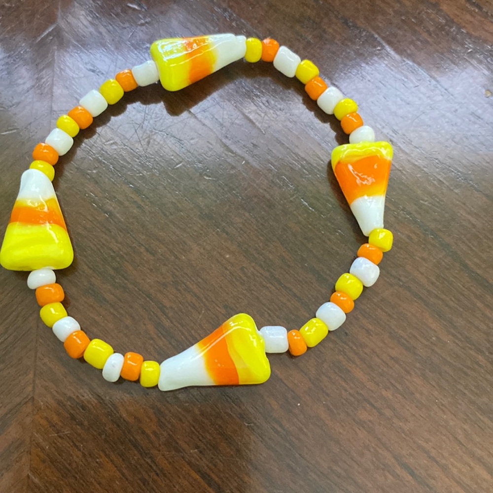 Handmade candy corn bracelet
